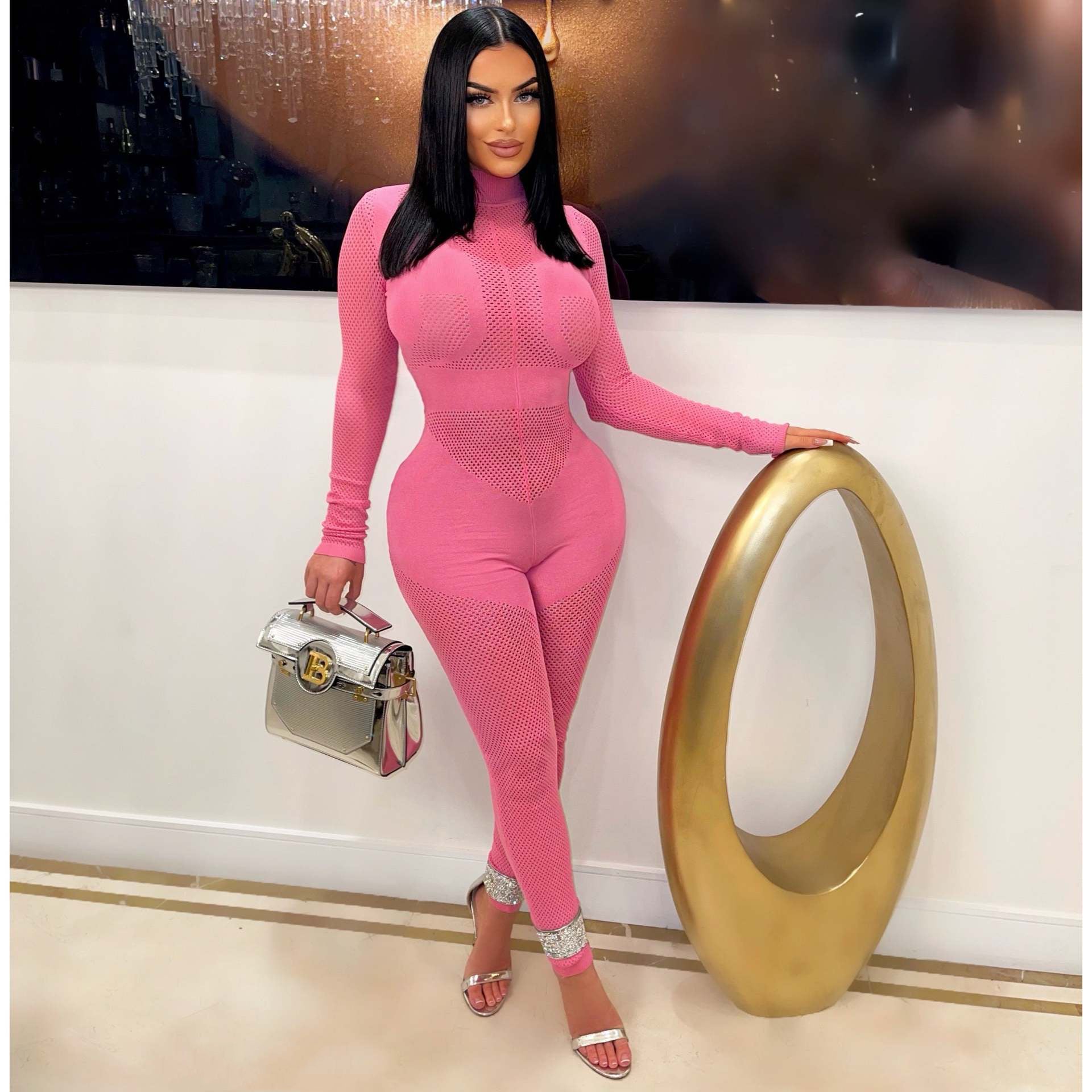 Women's Fashion Wool Knitting Jumpsuit 4