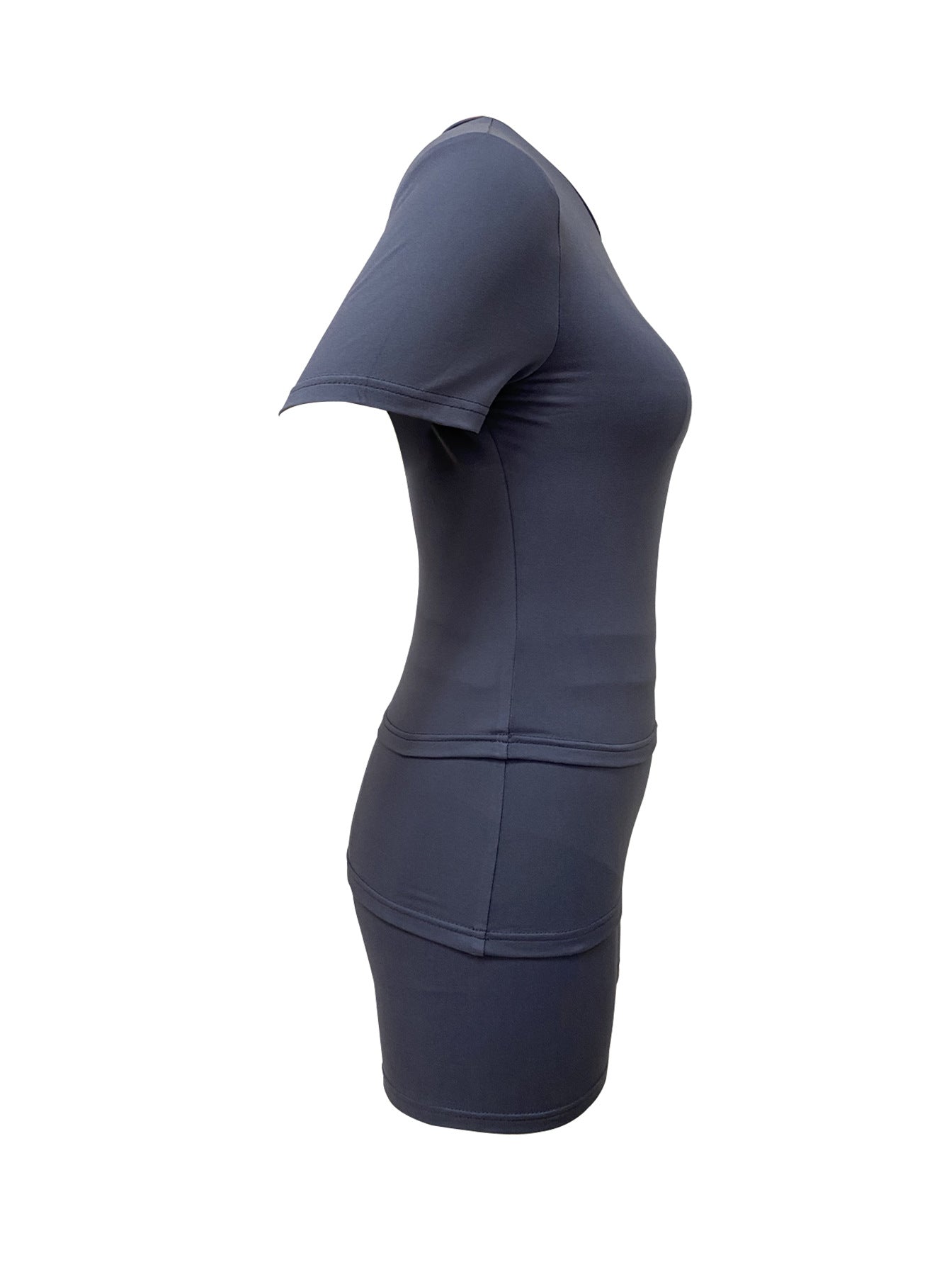 Women Round Neck Short Sleeve T-shirt Top and Casual Shorts Two-Piece Set 12