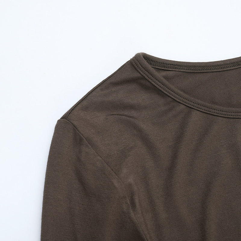 Autumn Winter Slim Waist Long Sleeve Bodycon Dress 8