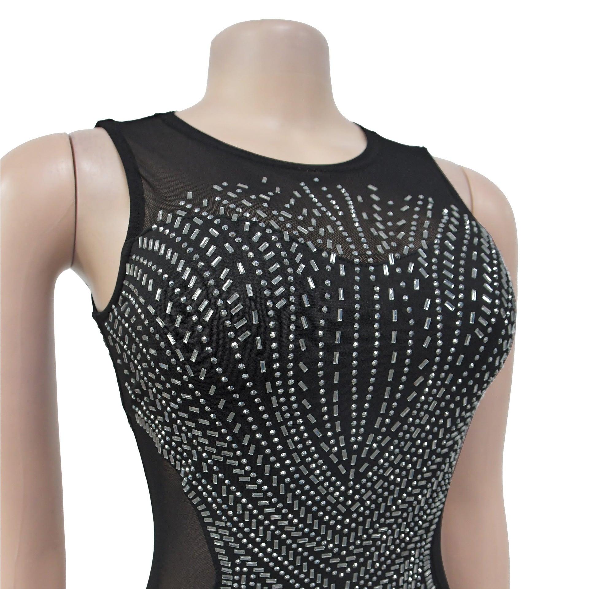 Women Beaded Sleeveless Dress（customized,MOQ 6pcs/size/color,process time 7-10 days） 8