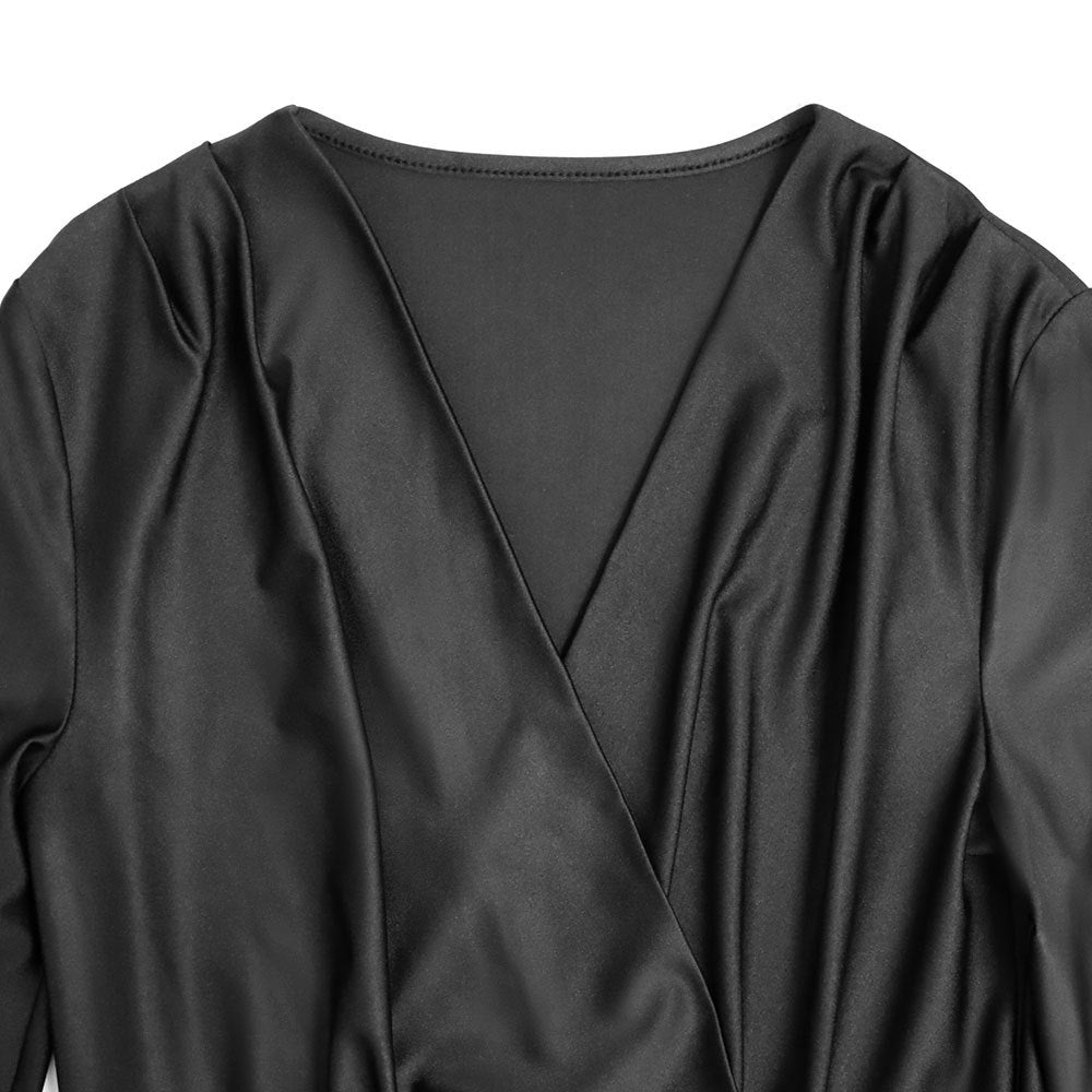 Chic Elegant Long Sleeve High Waist Slim Fit Irregular Women's Bodycon Dress 16