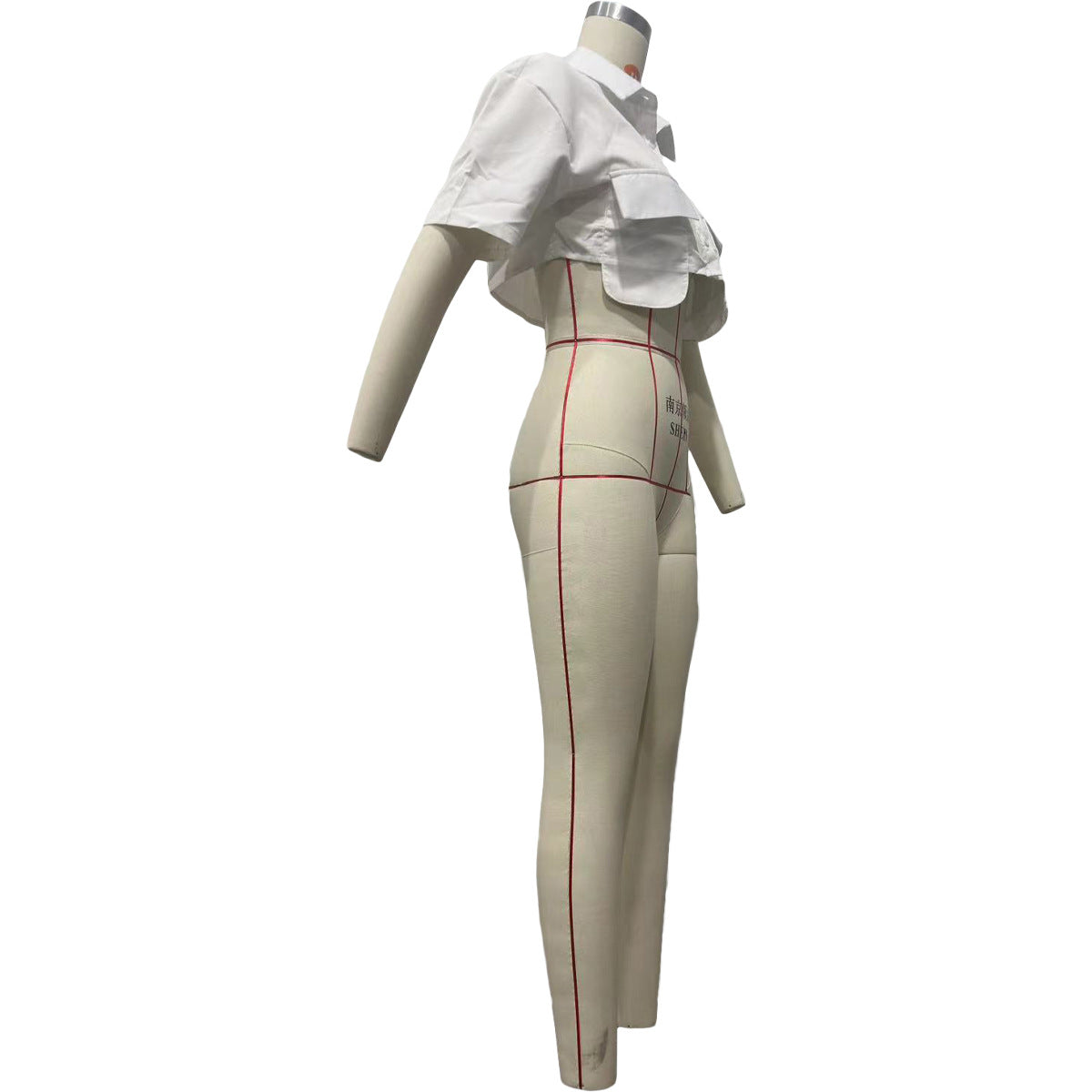 Spring Summer Women's Short Sleeve Solid Color Short Sleeve Crop Shirt 9