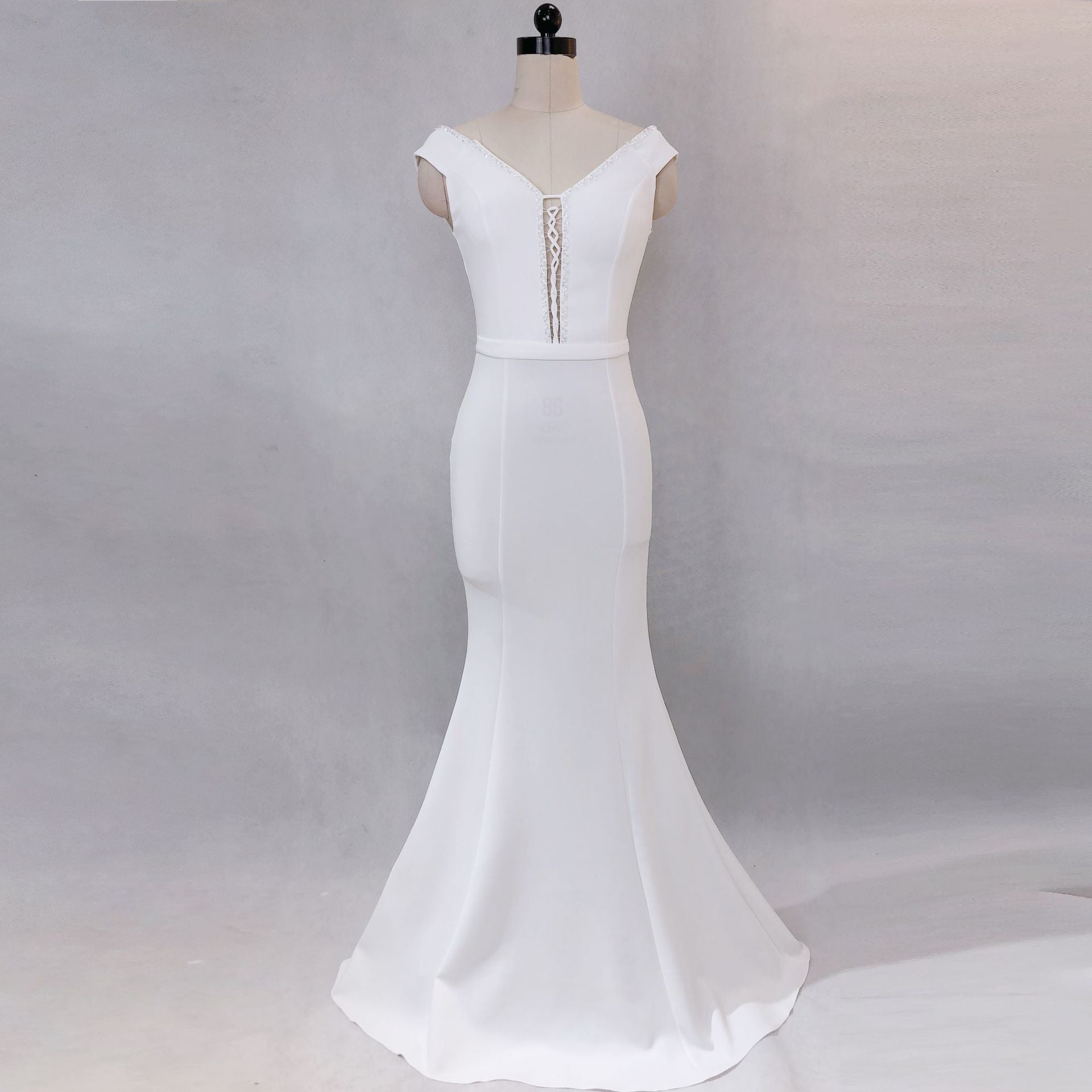 Women Elegant V Neck Slim Formal Party Maxi Mermaid Evening Dress 11