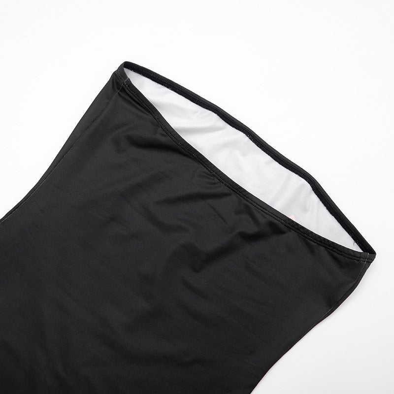 Women's Autumn Strapless Halloween Print Tight-Fitting Mini Bodycon Dress 24