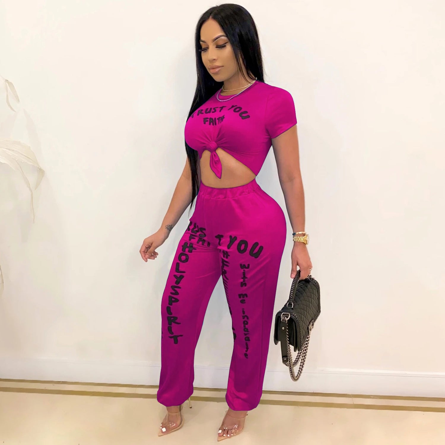 Women Printed Top and Harem Pants Two Piece Set 6