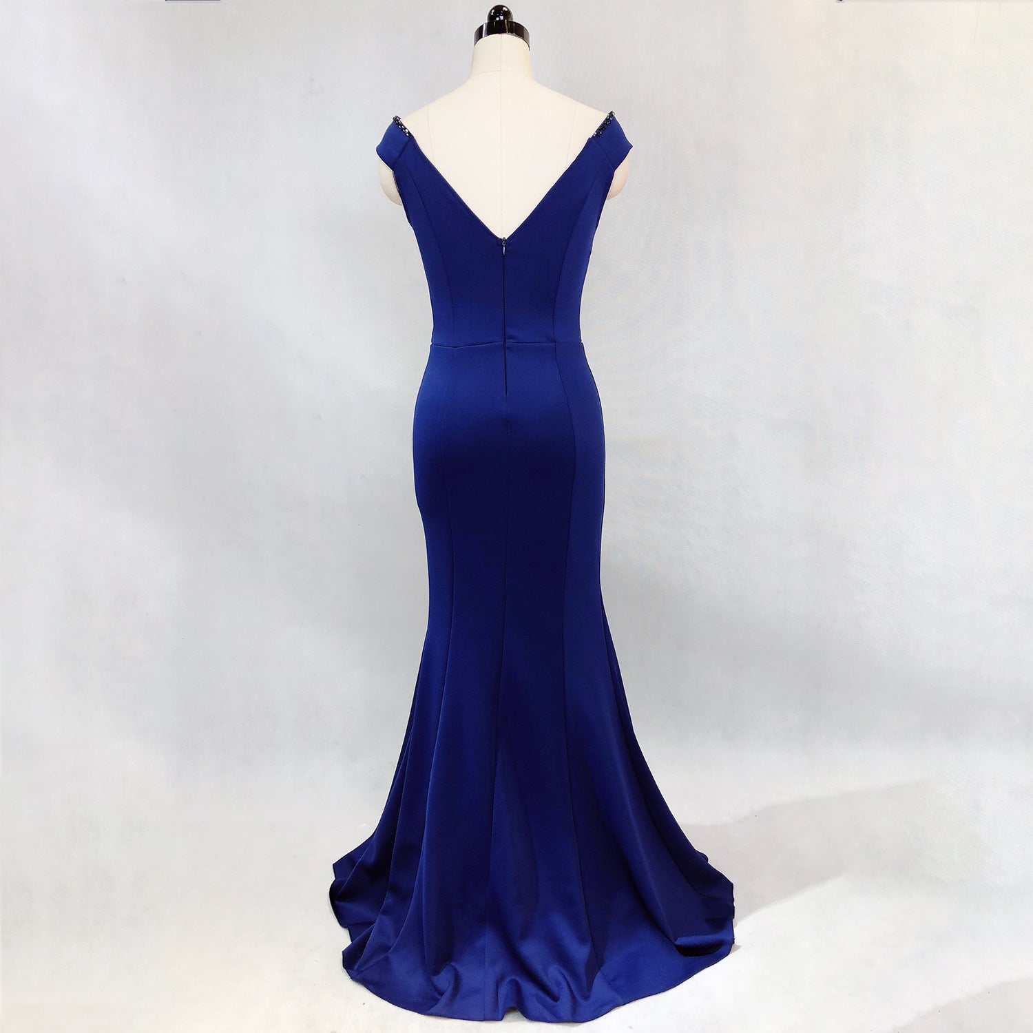 Women Elegant V Neck Slim Formal Party Maxi Mermaid Evening Dress 10