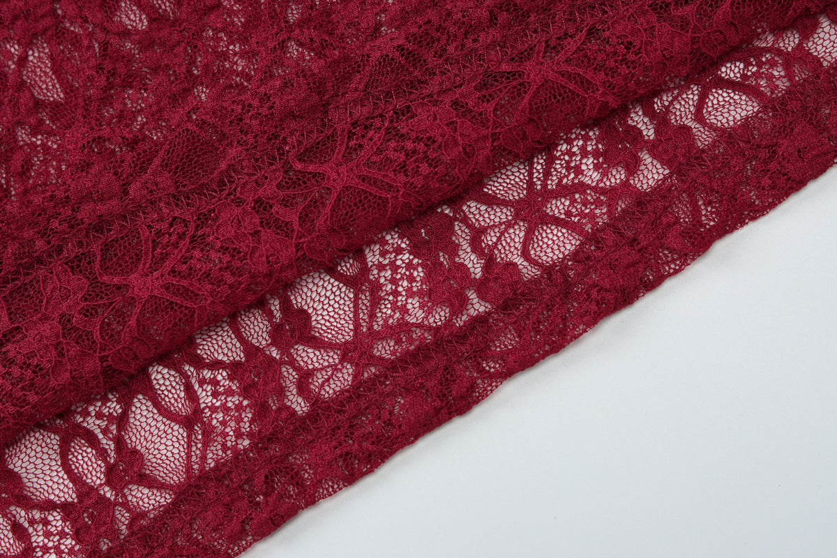 Women Summer Solid Slash Shoulder Sexy Cutout Lace Bodycon Dress 14