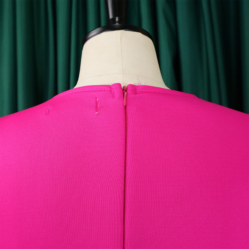 Women Round Neck Puff Sleeve Dress 45