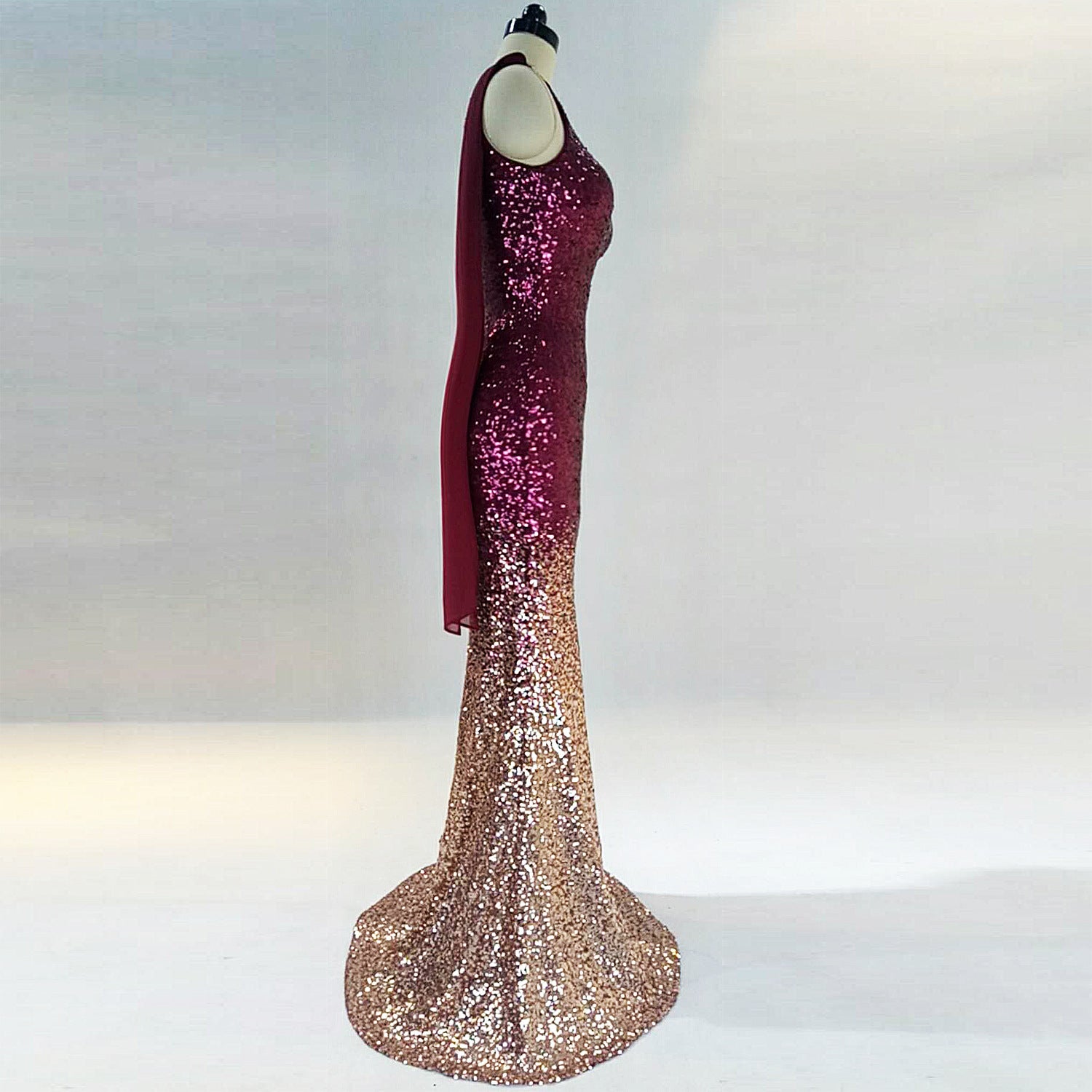 Women Gradient Sequins Formal Party Maxi Mermaid Evening Dress 20