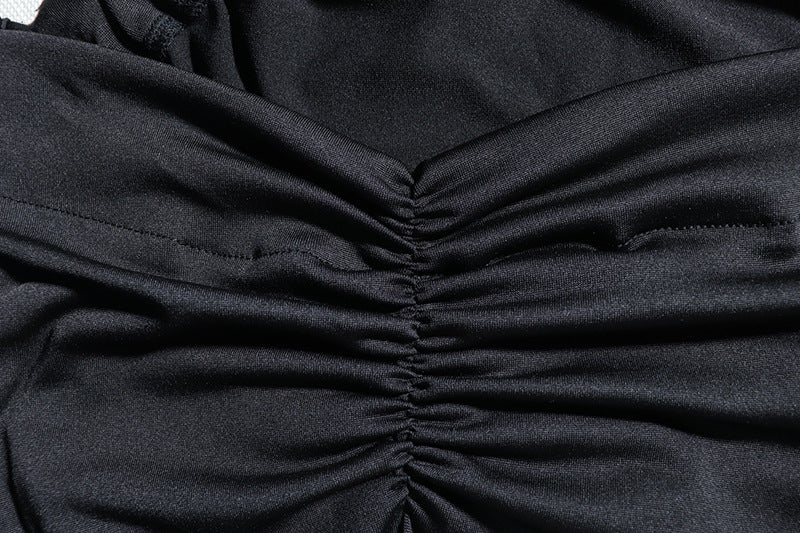 Women Sexy Slash Shoulder Solid Backless Slit Dress 11