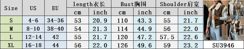 Women Zipper Pu-Leather Furry Patchwork Vest 11