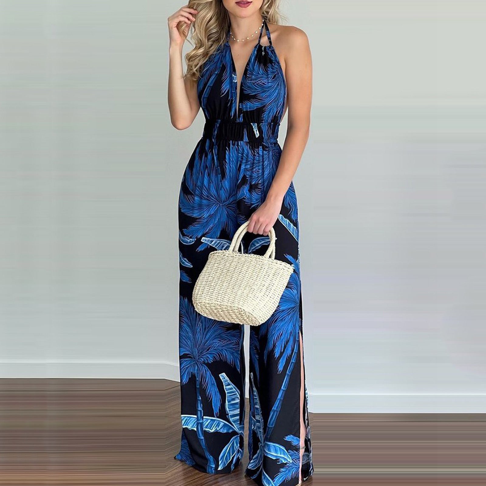 Women Elegant Print Sleevless Jumpsuit 6