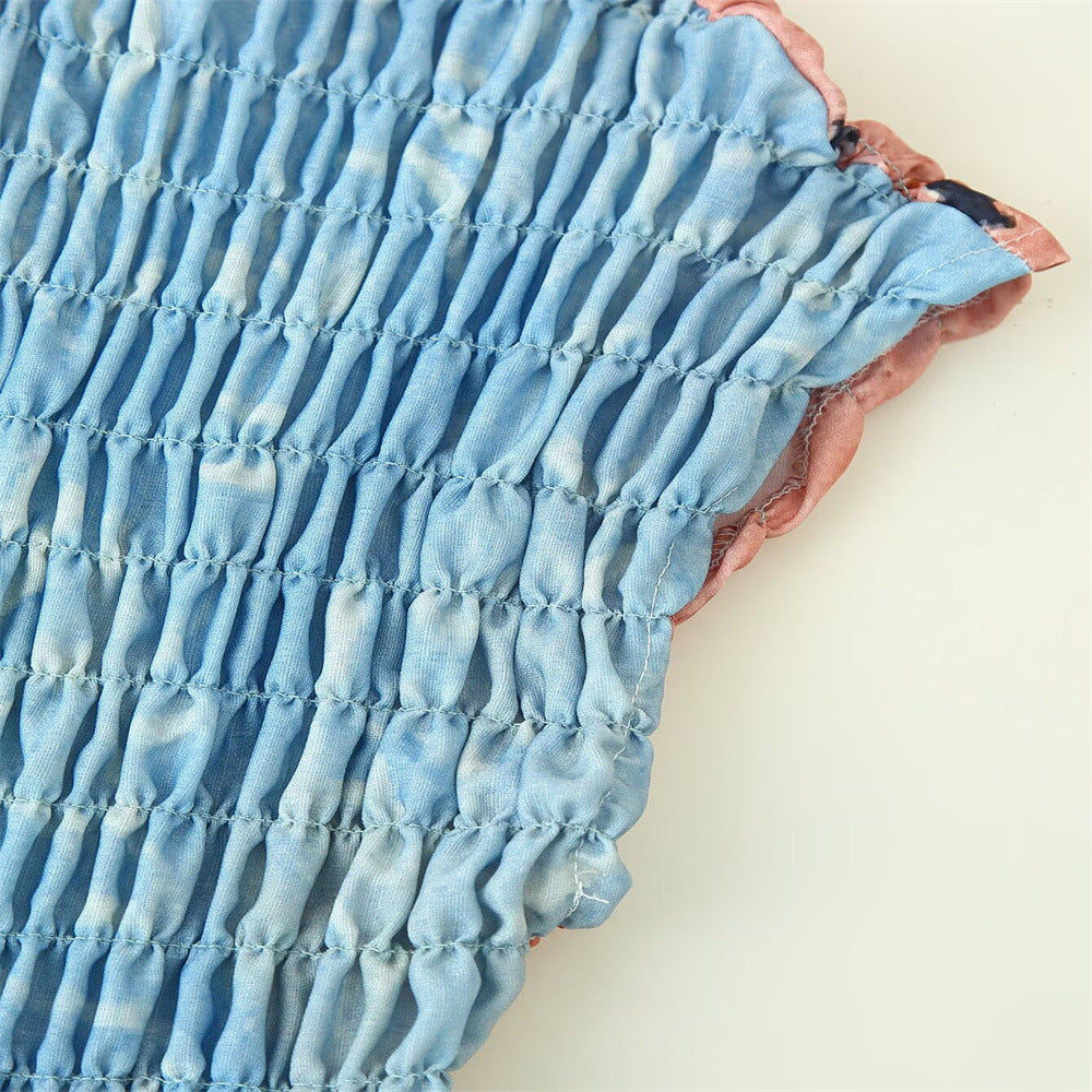 Summer Women's Print Chic Slim Waist Sleeveless Casual Dress 11