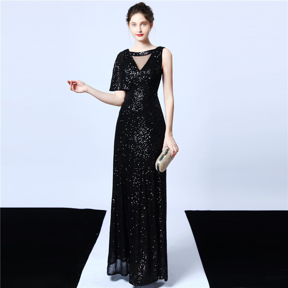 Plus Size Beauty Sequins Long Formal Party Evening Dress 4