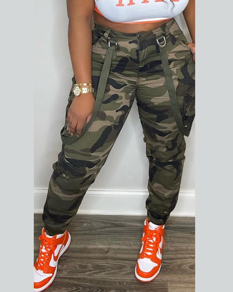 Trendy Street Fashion Camo Print Cargo Pants 7