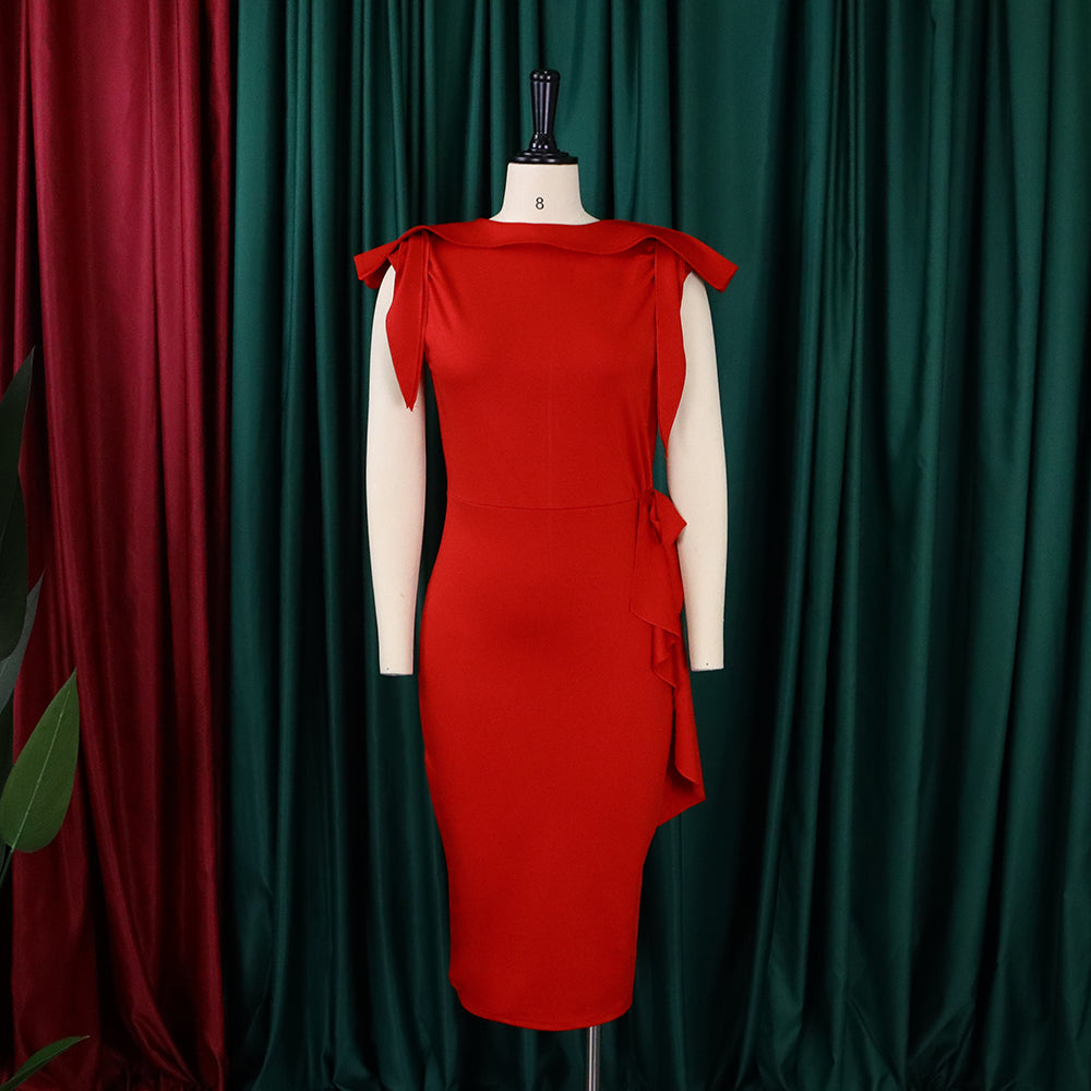 Women Summer Elegant Sleeveless Ruffles Dress 13