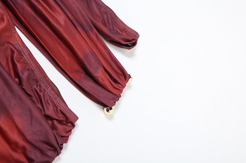 Summer Women's Sexy Halter Neck Off-Shoulder Sleeveless Top & Fitted Ruched Long Skirt Set 24