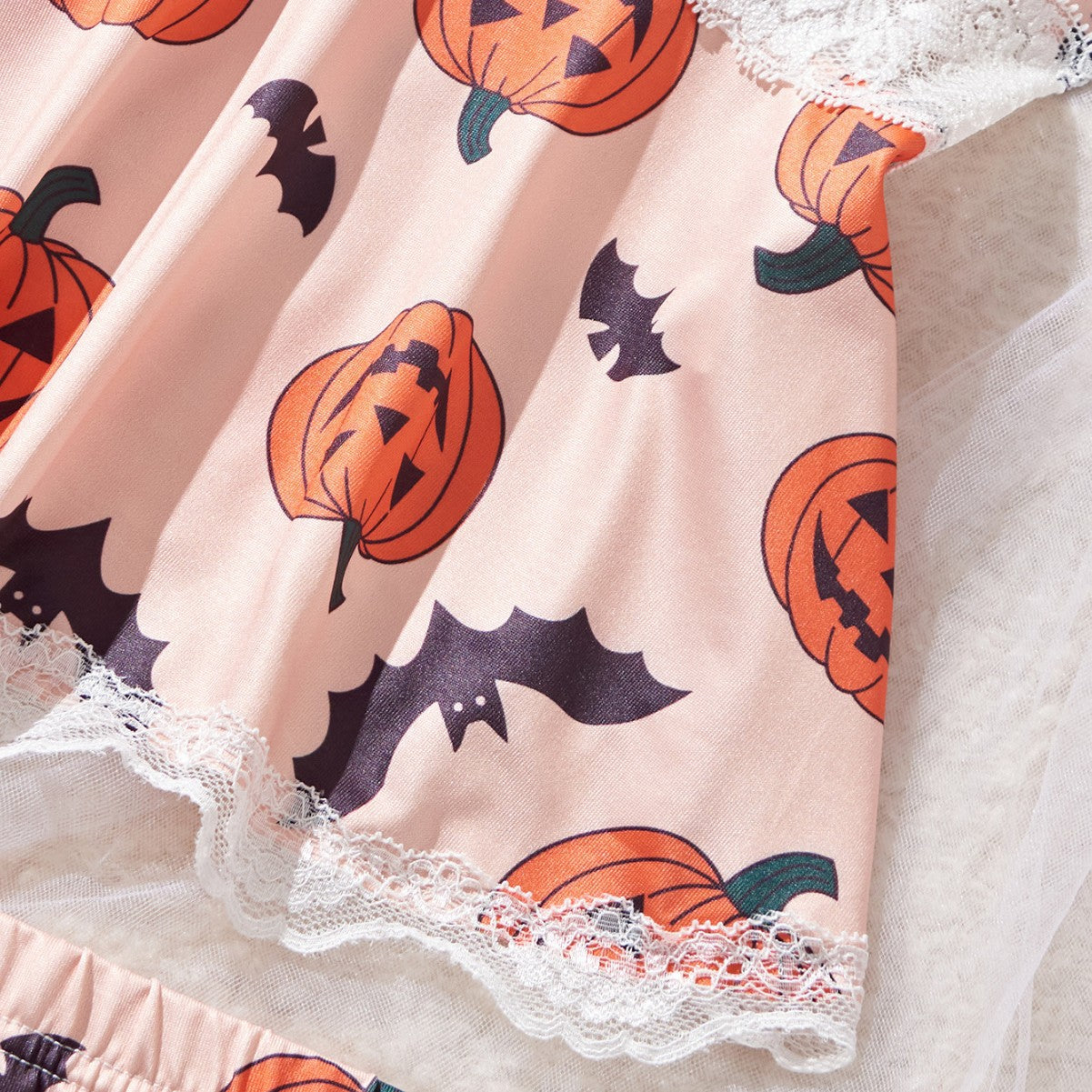 Sexy Lace Patchwork Lingerie Set Print Loungewear Two-Piece Set 10