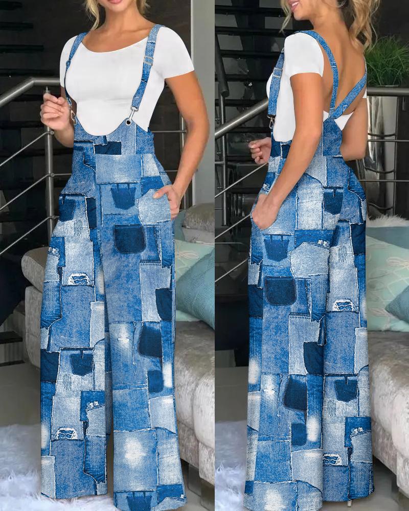 Women's fashion print jumpsuit overalls 14