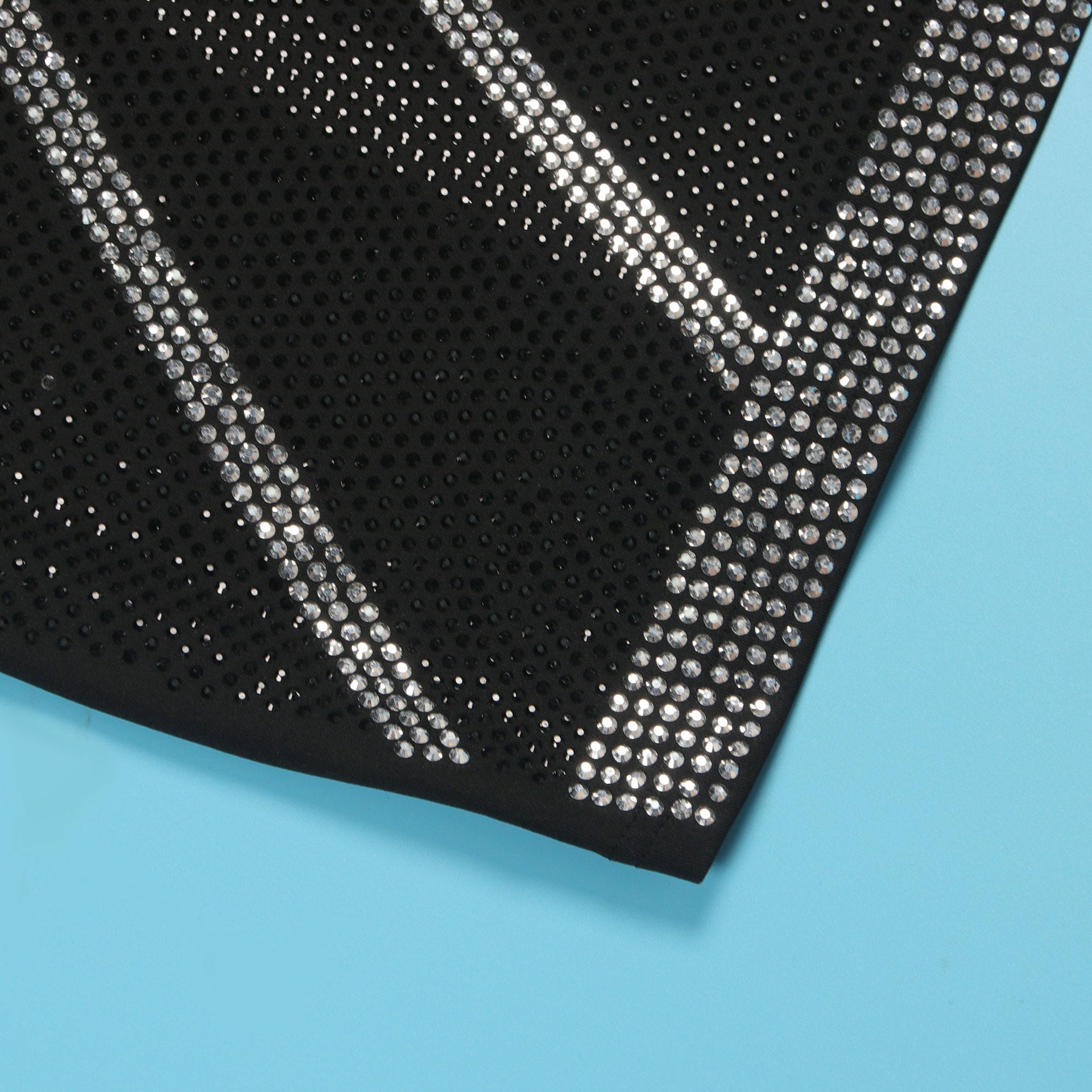 Women Sexy Beaded Patchwork See-Through One-Shoulder Sleeveless Elastic Bodycon Dress 16