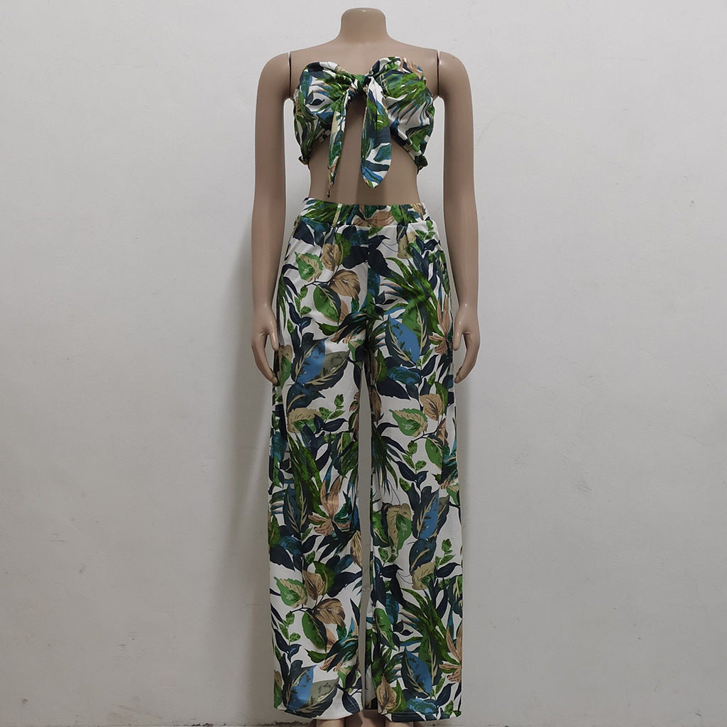 Women?ÿSexy?ÿCrop?ÿTop?ÿand?ÿHigh?ÿWaist?ÿLeaf?ÿPrint?ÿLoose?ÿTwo?ÿPiece?ÿPants?ÿSet 5