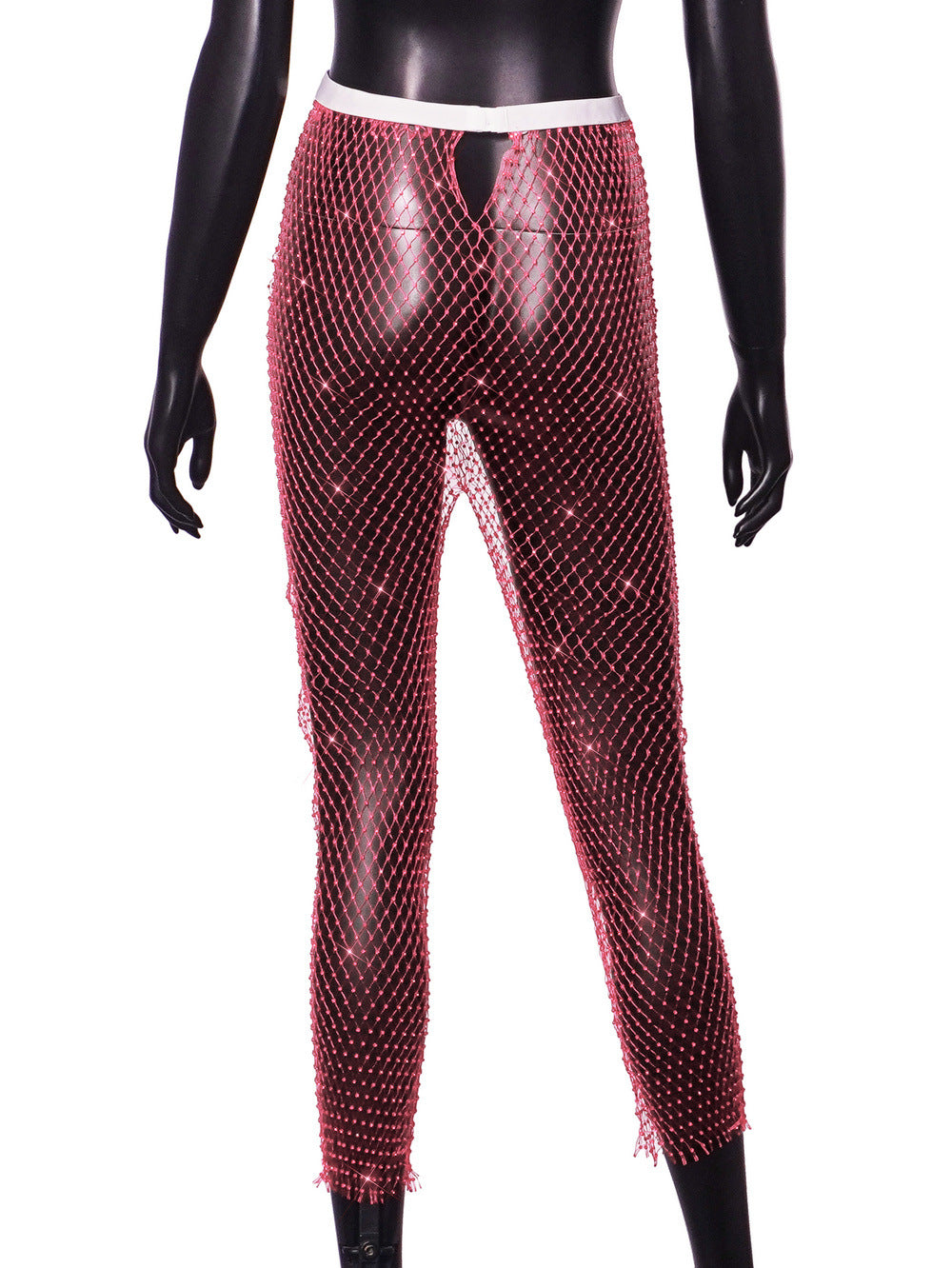 Women Sexy Rhinestone Fishnet Pants 60