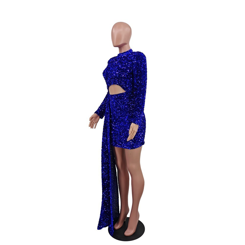 Fleece Sequin Sexy Women's Dress 9