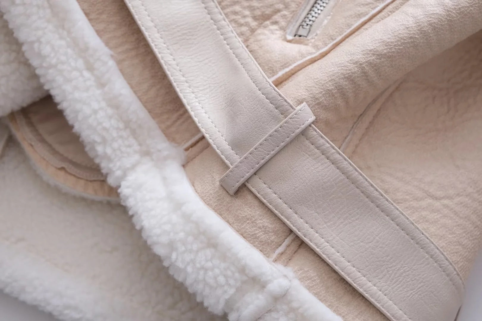 Women Lamb Wool PU-Leather Warm Jacket 17