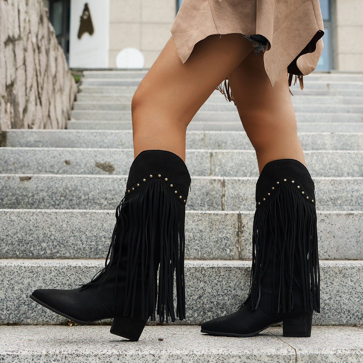 Women's Boots Autumn Winter Fringe Fashion Boots Sexy Long Boots 17