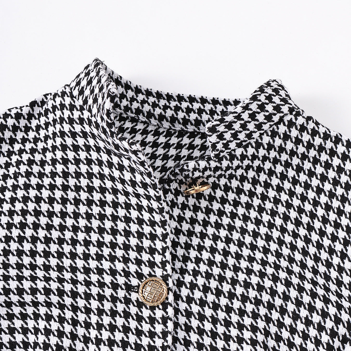 Women Houndstooth Long Sleeve Dress 6