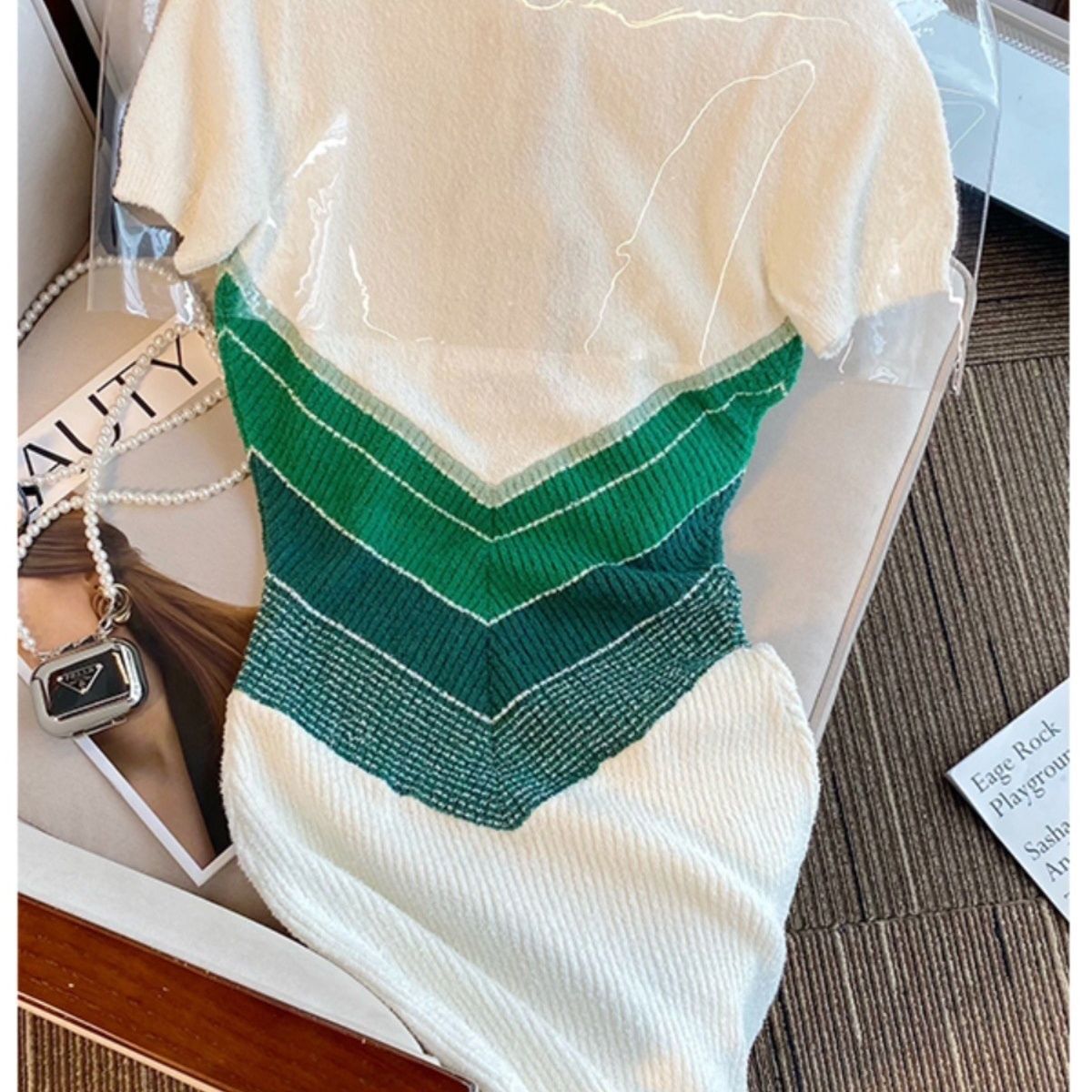 Women Casual V-neck short-sleeved printed dress 6