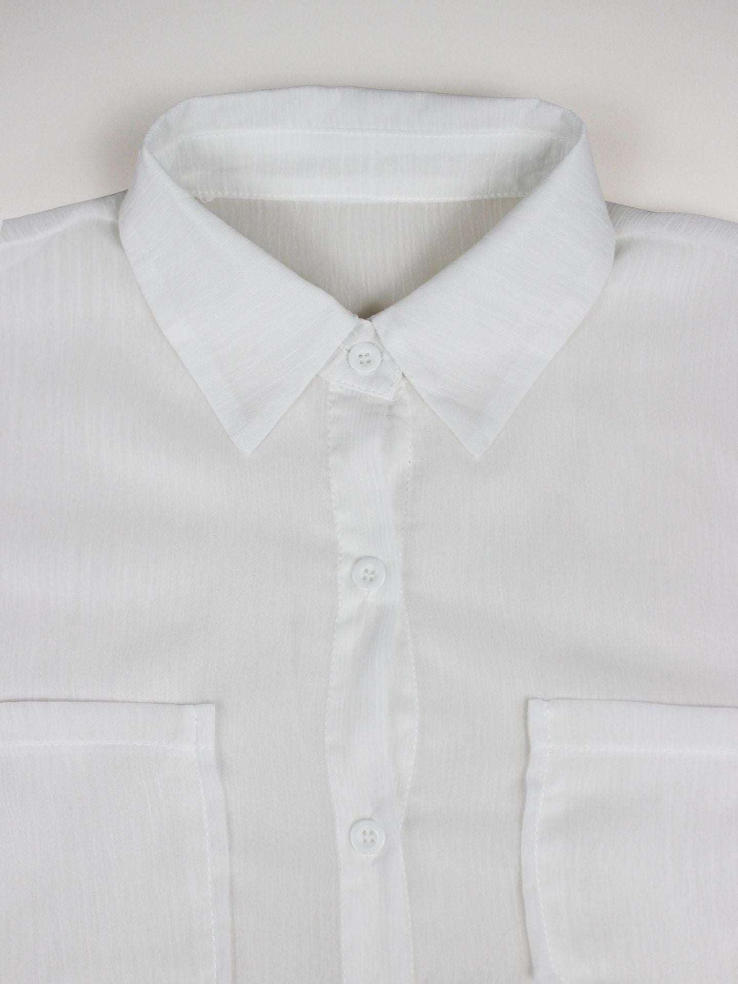 Women's Sexy Solid Color See-Through Long-Sleeved Shirt And Shorts Casual Set 11