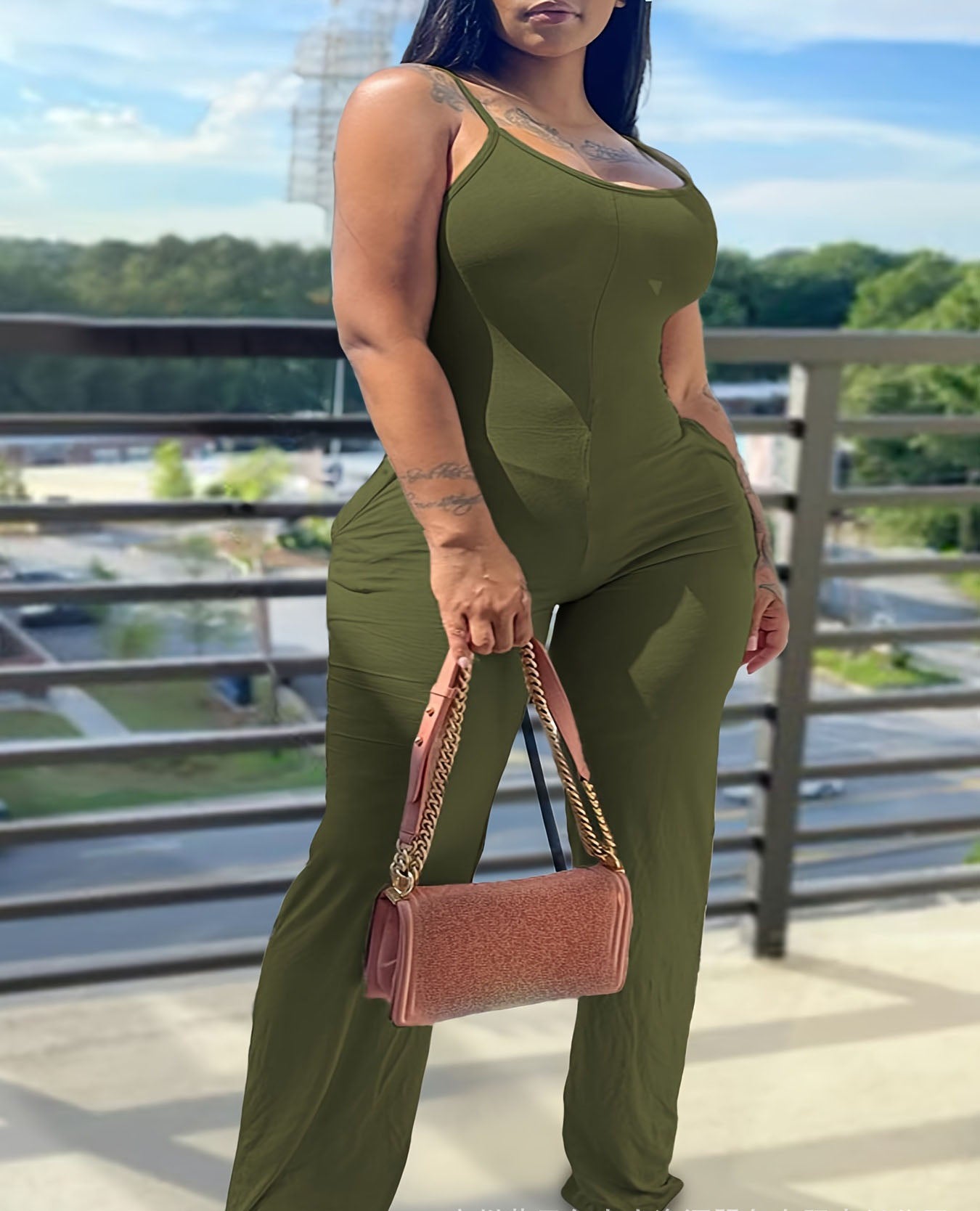 Plus Size Ribbed Tight-Fitting Jumpsuit 4