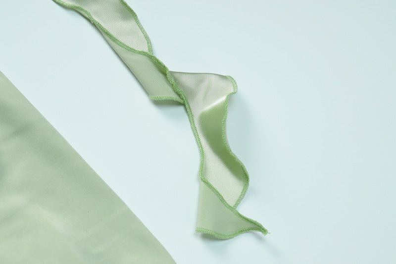 Summer Same Style Lace Suspender Low Back Fashion Falbala Ribbon Long Dress 12