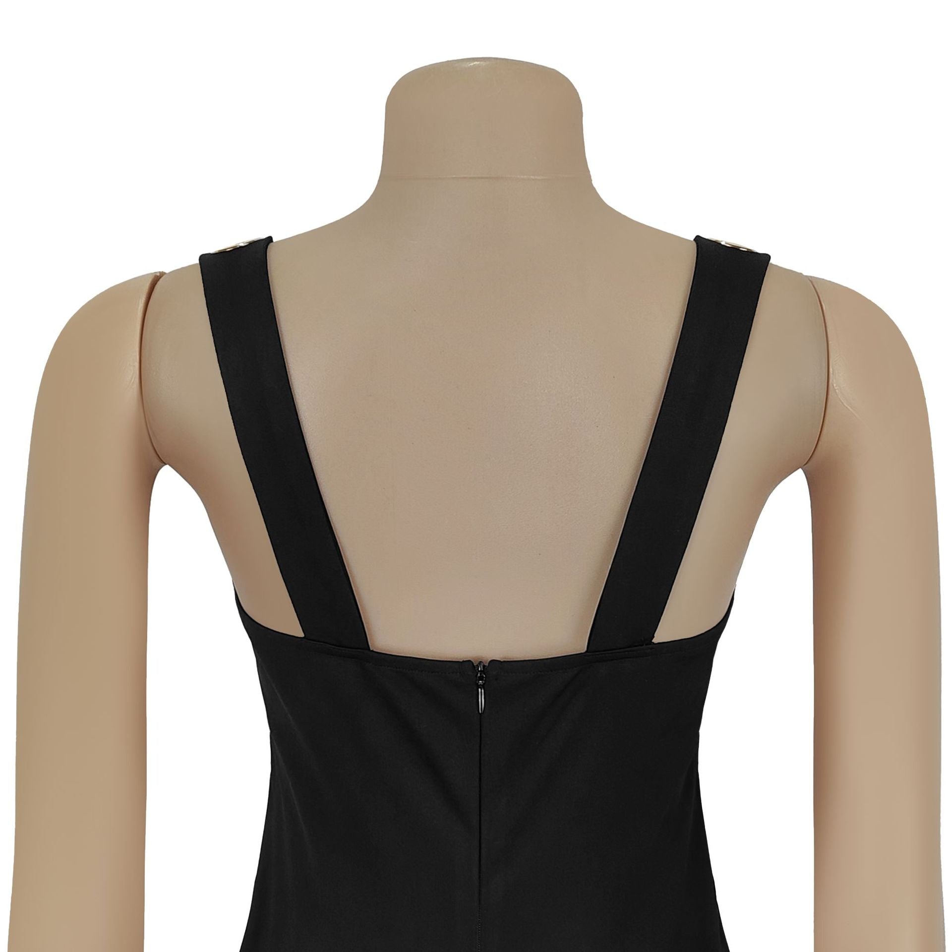 Women's Chic Off-Shoulder Slim Waist Button-Front Jumpsuit 9