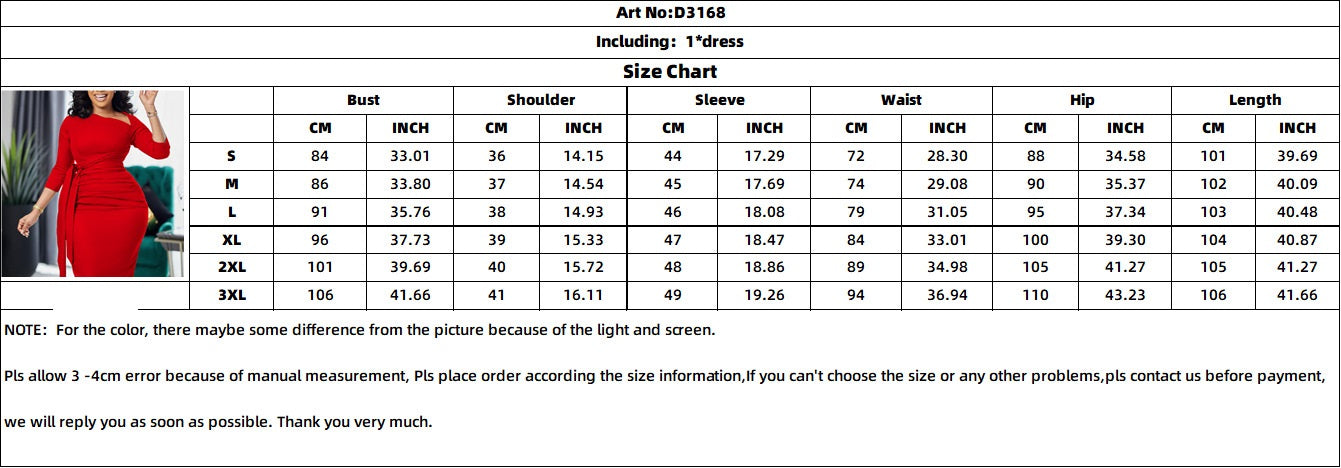 Women's Fall/Winter Solid ol Chic Career Ruched Belted Midi Dress 9