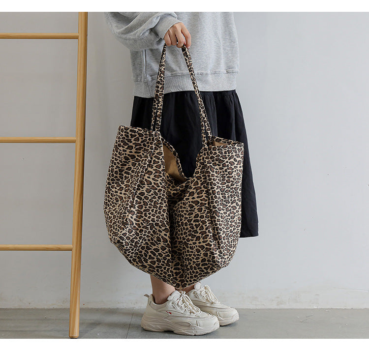 Single Shoulder Women's Bags Leopard Print Casual Shopping Bag Large Capacity Fashion Tote Bag 3