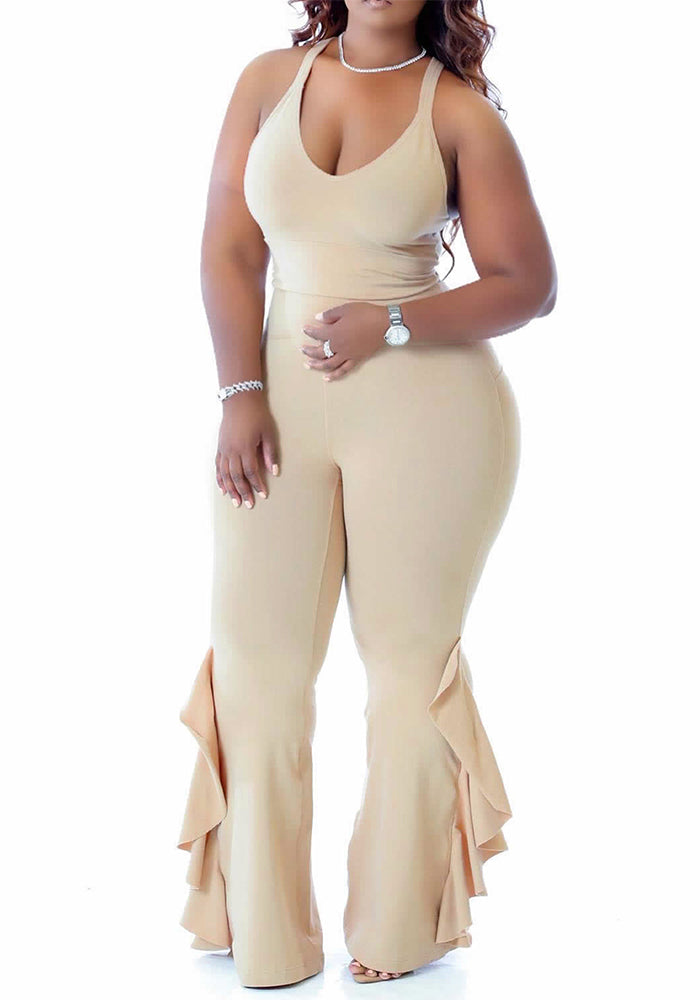Plus Size Women pleated jumpsuit
