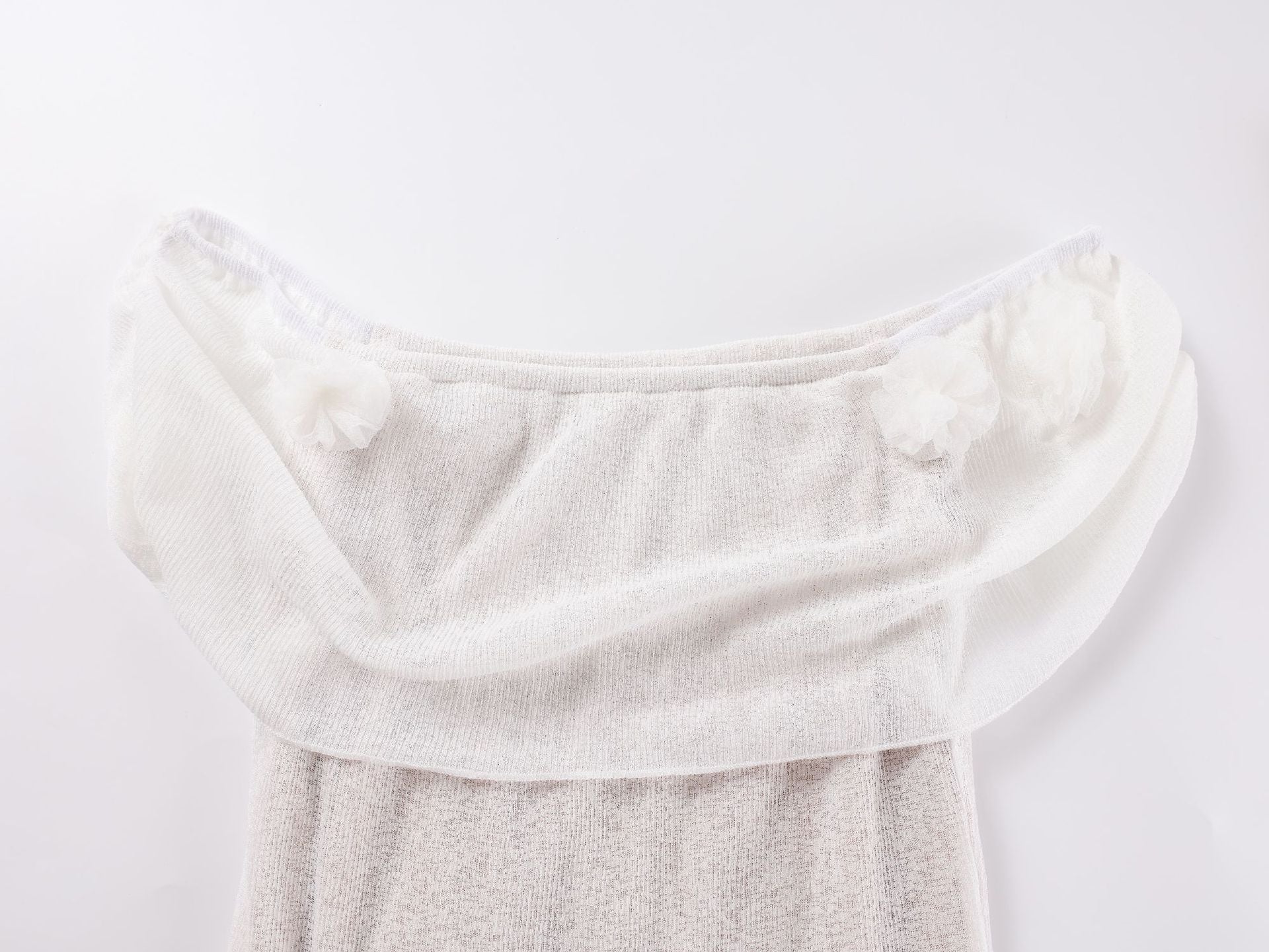 Women Holidays Strapless Flower Off Shoulder Dress 11