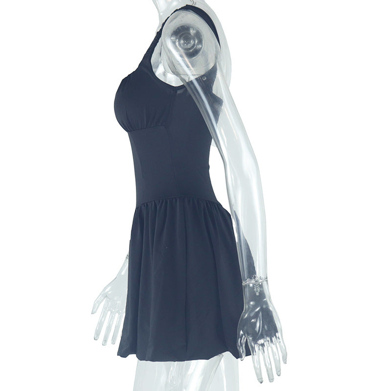 Women's Solid Color Sexy Strap Sleeveless Low Back Casual A-Line Dress 6