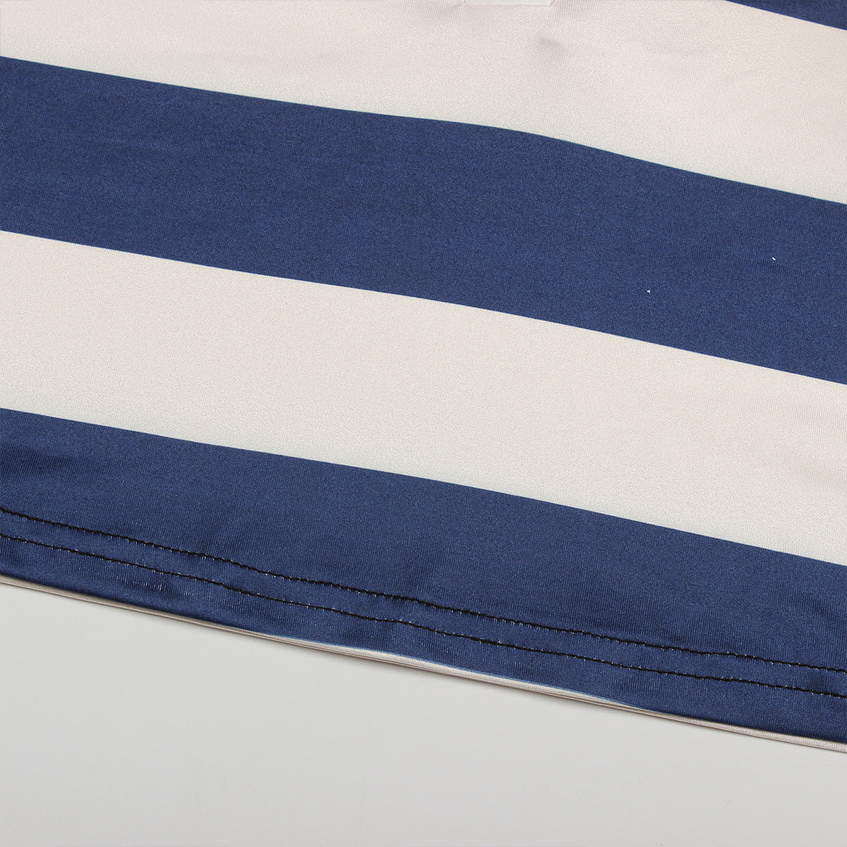 Women Striped Contrast Turndown Collar Crop Top and Skirt Two-Piece Set 5