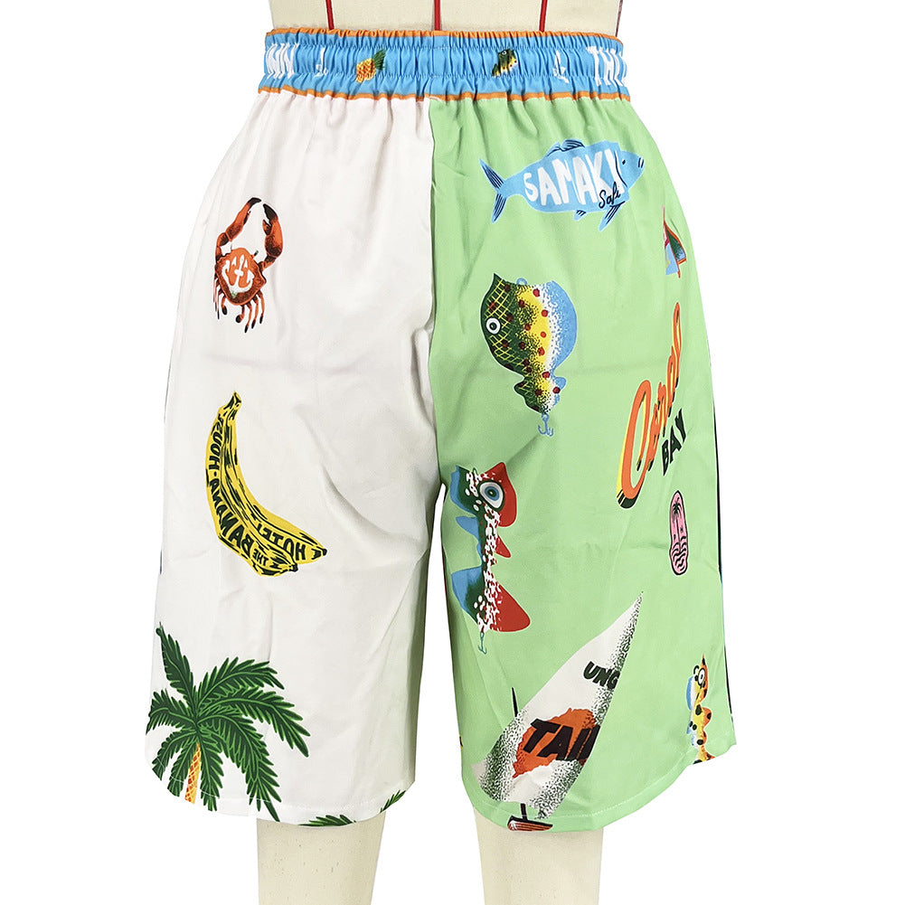 Women Style printed short-sleeved Top and shorts two-piece set 10