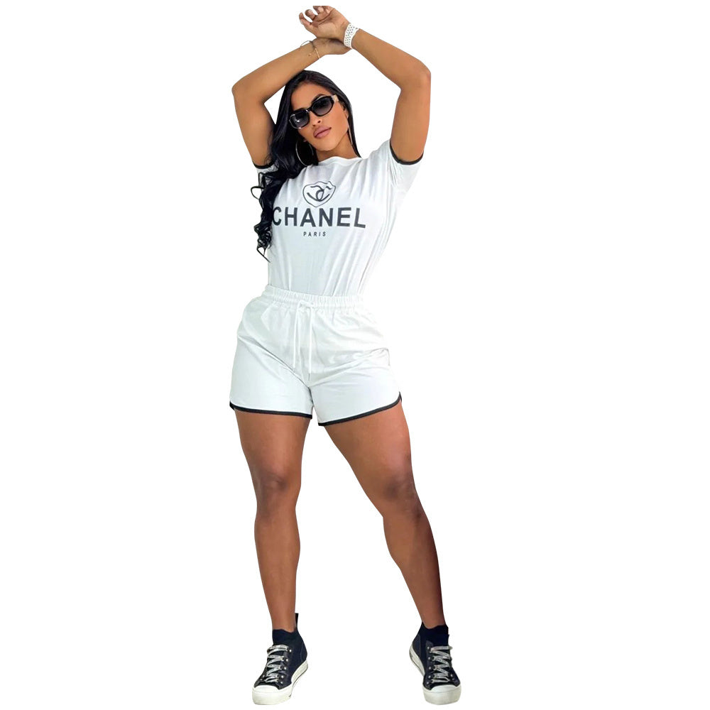 Women's Summer Elegant Chic Casual Fashion High-Quality Cotton Two-Piece Shorts Set 13