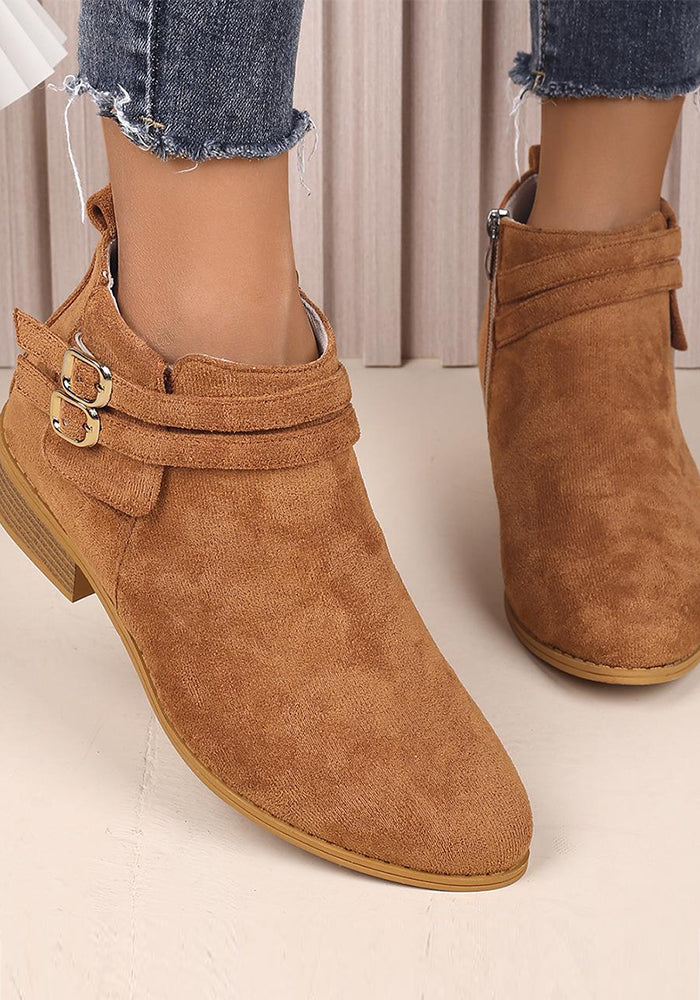 Autumn And Winter Plus Size Women's Belt Buckle Decorated Fashion Boots