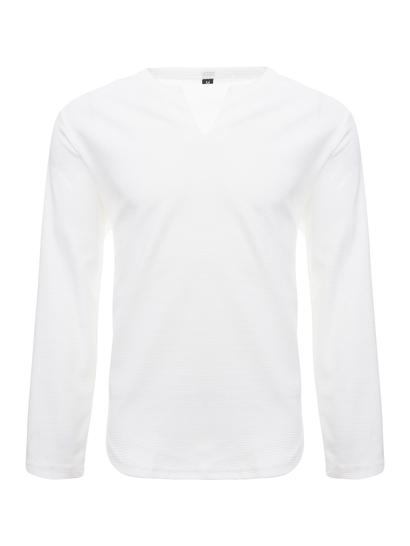 Men's waffle Solid Long Sleeve Basic Top 10