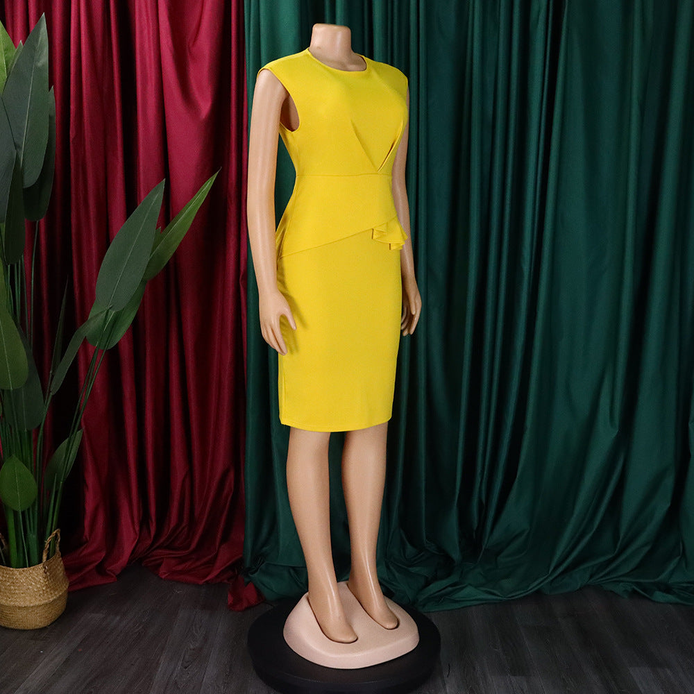 Women's Fashion Chic Elegant Pleated Bodycon Pencil African Dress 16