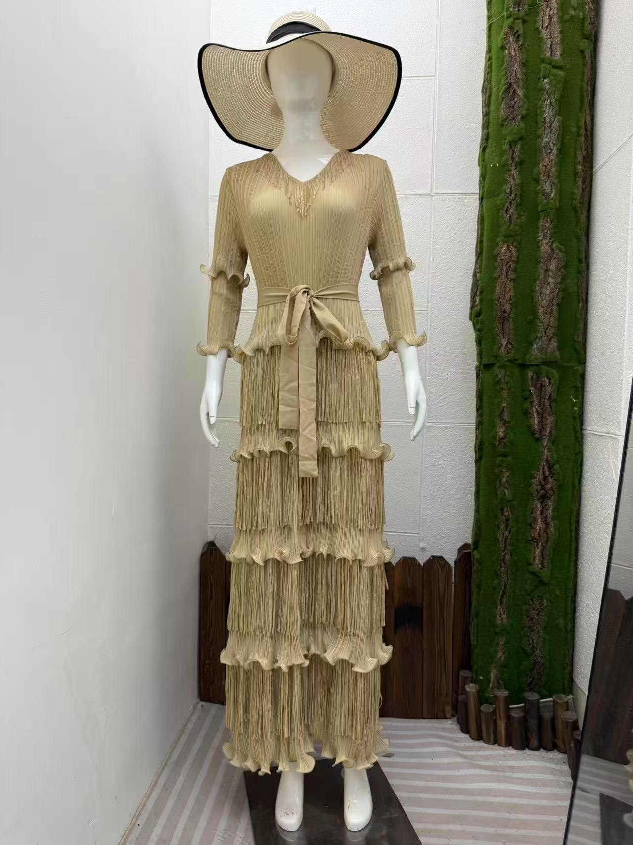 Ruffle Plus Size Fashion African Loose Chic Elegant Long Dress 16