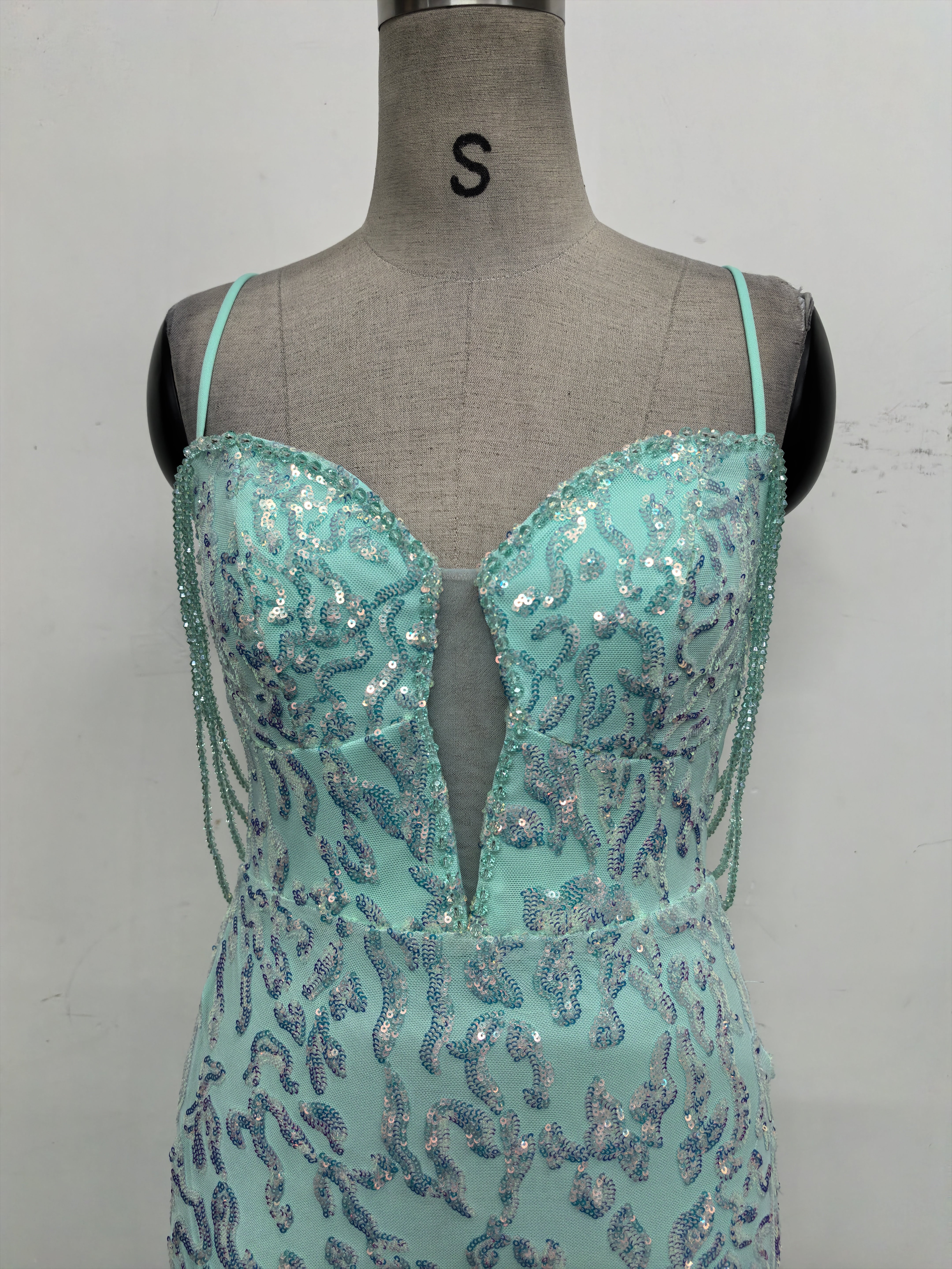 Women crystal diamond sequin embroidery Formal Party evening dress 48