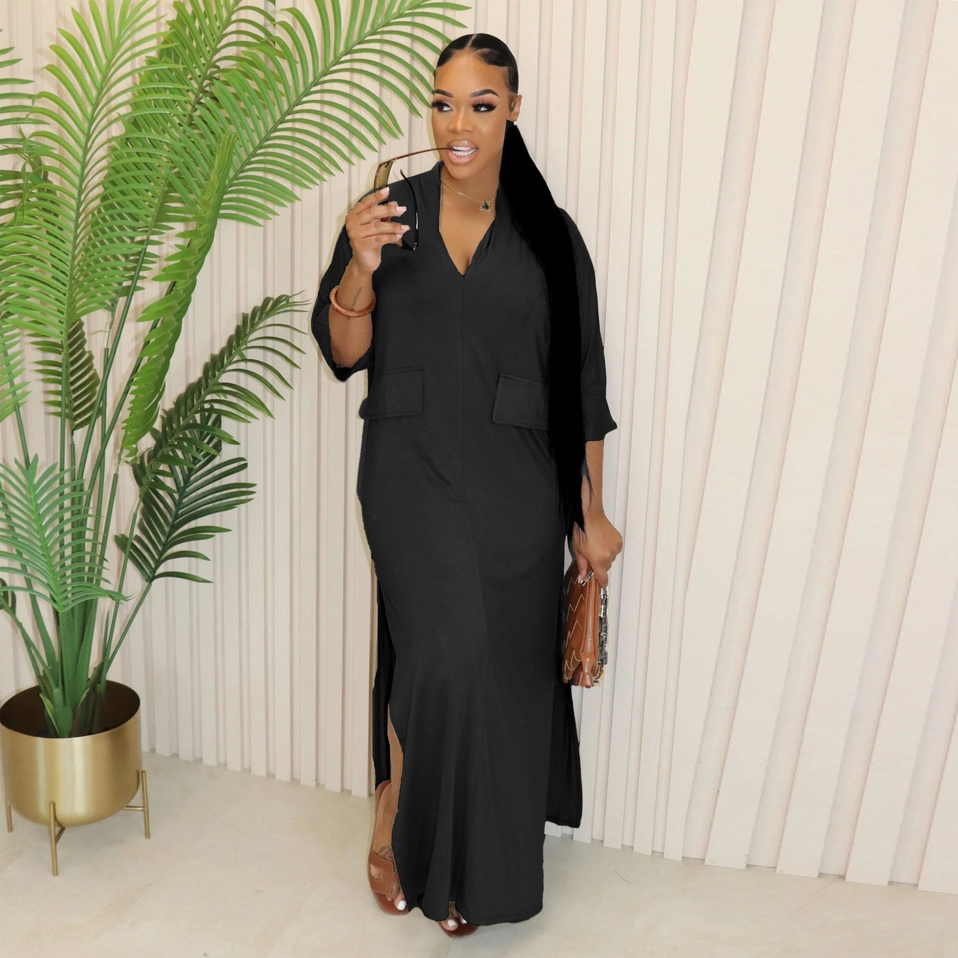 Women Casual V Neck Dress