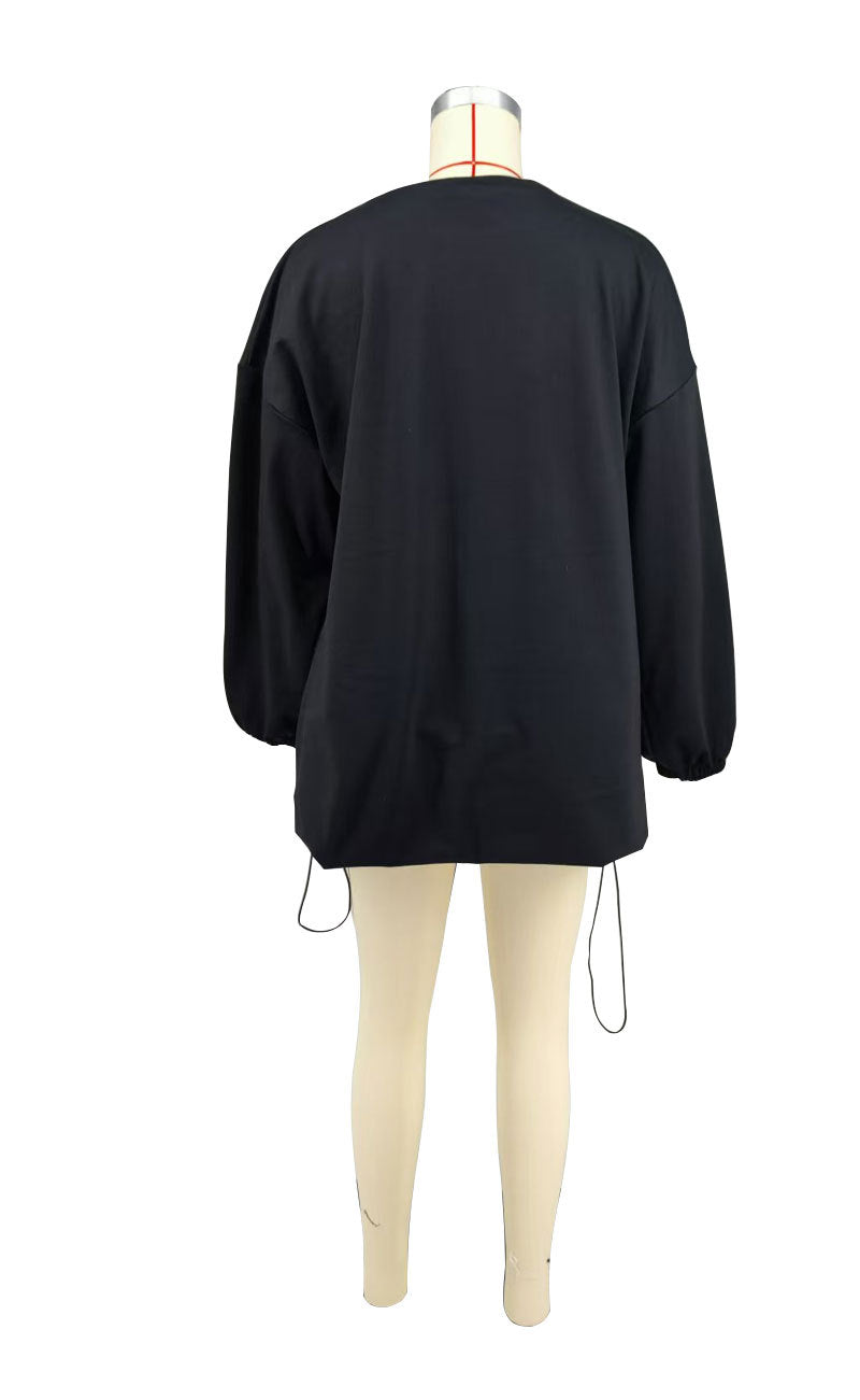 Spring Autumn Women's Fashion Casual Solid Color Loose Long Sleeve Hoodies 7